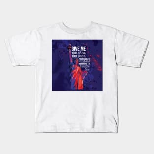 Statue of Liberty Immigration Political Lettering Design Kids T-Shirt